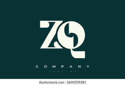 ZQ Abstract Geometric Logo Design. Modern and elegant logo design with simplistic typography elements, showcasing branding excellence.
