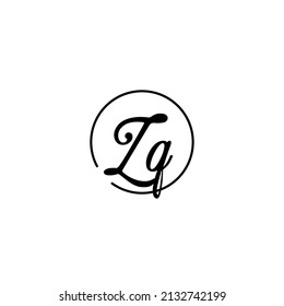 ZQ circle feminine concept initial logo best for beauty and fashion
