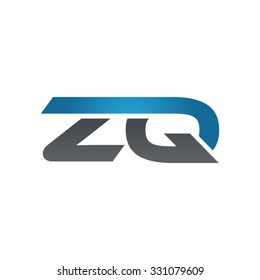 ZQ company linked letter logo blue
