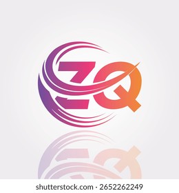 ZQ Creative Gradient Swirl Monogram Logo – Modern Abstract Letter mark Design for Professional Branding and Digital Identity