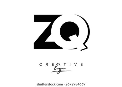 ZQ Creative Minimalist Negative Space Latter Logo mit modernem Monogramm für Branding und Business Lettermark Logo mit Initial Letters Logo Design für Branding.