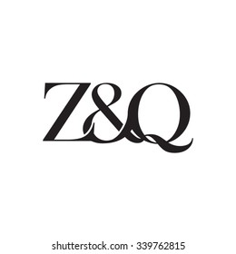 Z&Q Initial logo. Ampersand monogram logo