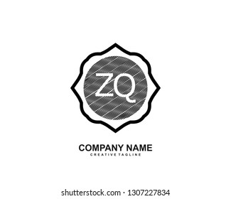 ZQ initial logo template vector