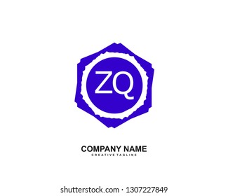 ZQ initial logo template vector