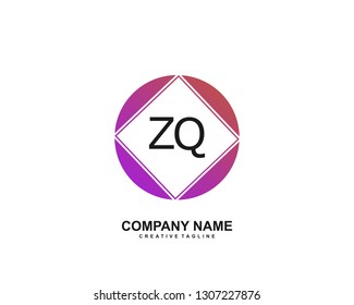 ZQ initial logo template vector