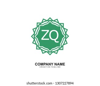 ZQ initial logo template vector