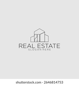 ZQ initial monogram logo for real estate with luxury building style