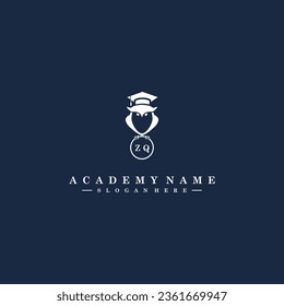 ZQ Initials Academy Logo Vector Art Icons and Graphics