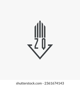 ZQ initials Real Estate Logo stock illustration. Logo vector