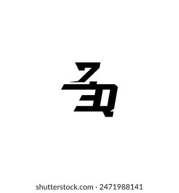 ZQ letter boldand cool concept sporty style esport monogram initial