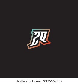 ZQ letter combination cool logo esport initial and cool color gradattion ideas