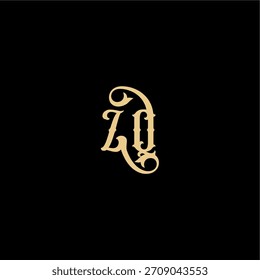 ZQ Brief anfängliches königliches Konzept Barock Stil Design Monogramm modernes Logo