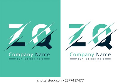 Concepto de diseño del logotipo de la carta ZQ. Ilustración del logotipo del vector