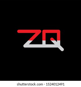 ZQ Letter monogram with abstrac concept style design