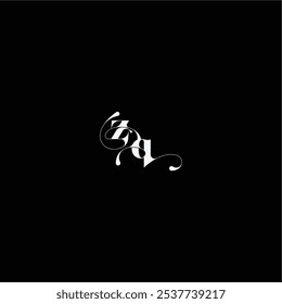 ZQ letter monogram style and elegant concept organic hairline logo wedding typography initial