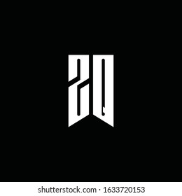 zq logo monogram with emblem style isolated on black background