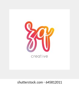 ZQ logo, vector. Useful as branding, app icon, alphabet combination, clip-art.
