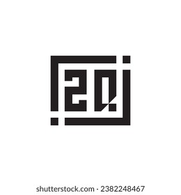ZQ minimalist geometric symbol logo in high quality professional design that will print well across any print media
