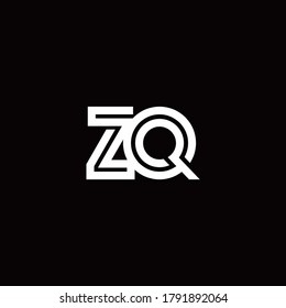 ZQ monogram logo with abstract line design template