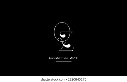 ZQ, QZ, Z, Q abstract letters logo monogram