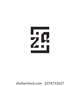 ZQ square concept retro logo in high quality professional design that will print well across any print media