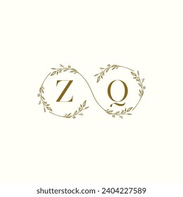 ZQ wedding infinity in elegant monogram with high quality professional design that will print well