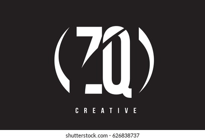 ZQ Z Q White Letter Logo Design with White Background Vector Illustration Template.