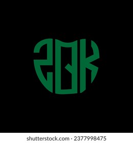 ZQK letter logo creative design. ZQK unique design.
