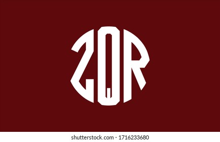 ZQR Circle Emblem Abstract Monogram Letter Mark Vector Logo Template