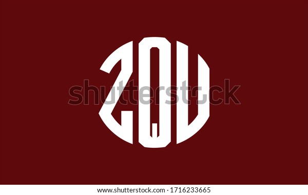 Zqu Circle Emblem Abstract Monogram Letter Stock Vector Royalty Free