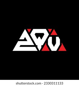 ZQV triangle letter logo design with triangle shape. ZQV triangle logo design monogram. ZQV triangle vector logo template with red color. ZQV triangular logo Simple, Elegant, and Luxurious design.