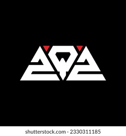 ZQZ triangle letter logo design with triangle shape. ZQZ triangle logo design monogram. ZQZ triangle vector logo template with red color. ZQZ triangular logo Simple, Elegant, and Luxurious design.