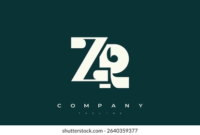 ZR Abstract Geometric Logo Design. Modern and elegant logo design with simplistic typography elements, showcasing branding excellence.
