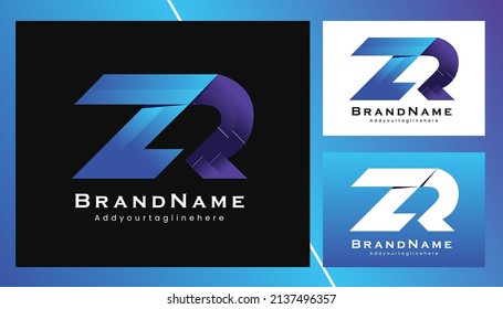 ZR Brand logo design template