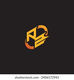 ZR combination letter unique initials logo esport for gaming team, youtube, twitch