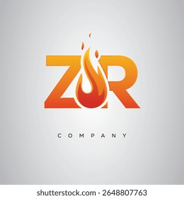 Diseño de logotipo de carta de fuego creativo ZR