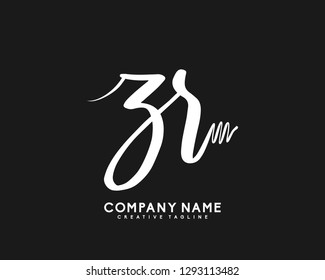 ZR Initial Handwriting Logo Template Vector