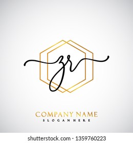 ZR Initial Handwriting logo template vector
