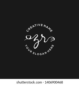 ZR Initial handwriting logo vector