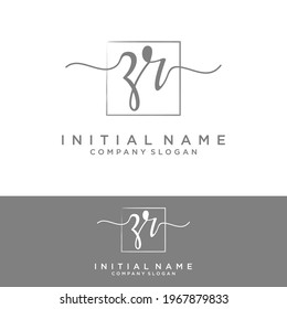 ZR Initial letters, handwriting signature logo.