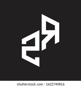 ZR Initial Letters logo monogram with up to down style