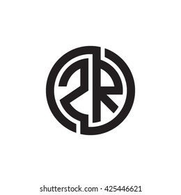 ZR initial letters looping linked circle monogram logo
