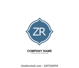 ZR initial logo template vector