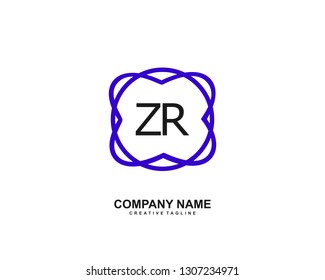 ZR initial logo template vector