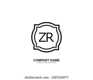 ZR initial logo template vector