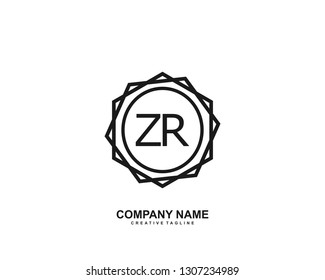 ZR initial logo template vector
