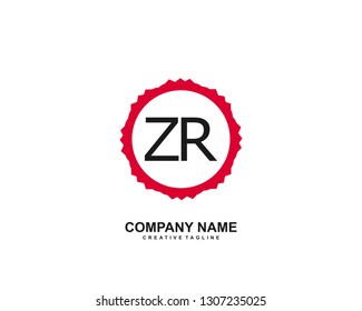 ZR initial logo template vector