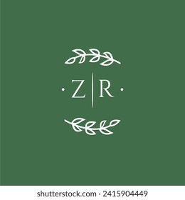 ZR initial monogram wedding with creative design