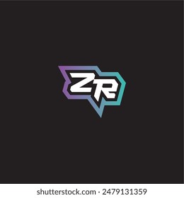 ZR letter dynamic and bold concept modern esport gaming monogram logo