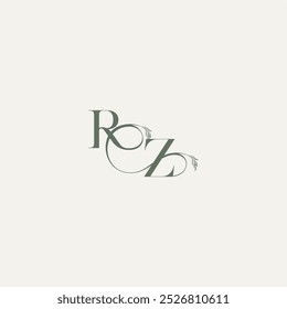 ZR letter elegant and elegant logo organic hairline logotype wedding concept monogram